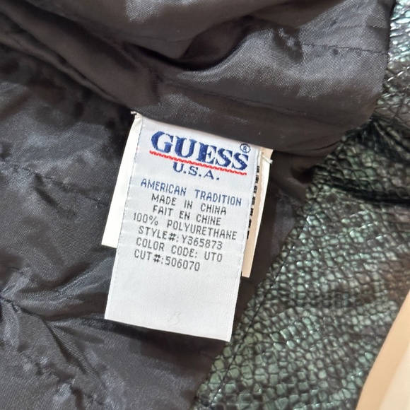 Guess Faux Snakeskin Jacket Vintage 90's Size S - Picture 7 of 9